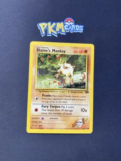 Pokemon TCG Blaine's Mankey Gym Challenge 63/132 Regular MP. - Image 1