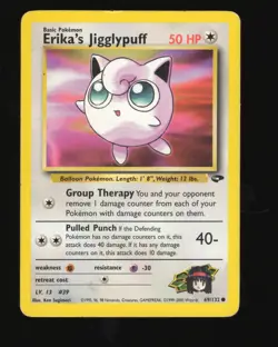 Erika's Jigglypuff 69/132 - Gym Challenge Pokemon TCG WOTC Vintage 2000 NM/LP - Image 1