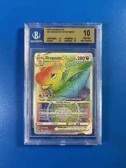 BGS 10 💎 Dragonite VSTAR #81 Rainbow Rare Full Art Holo Pokemon Go - PRISTINE! - Image 2