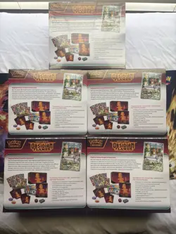 Pokemon TCG Scarlet & Violet Obsidian Flames ETB - Individually Sealed LOT of 5 - Image 2