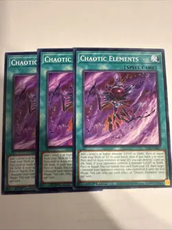 Chaotic Elements 3x (playset) ALIN-EN067 Common 1st Ed NM Yugioh (in Hand) - Image 1