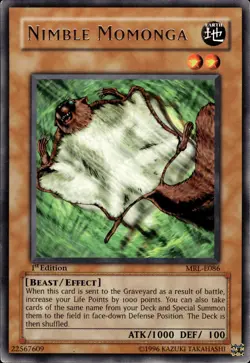 Nimble Momonga - Rare 1st Edition MRL-E086 - MP - YuGiOh - Image 1