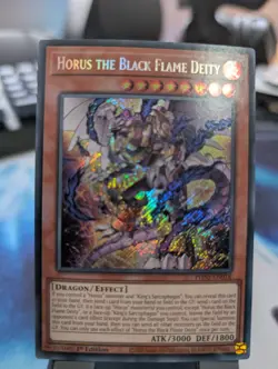 YuGiOh! Horus The Black Flame Deity PHNI-EN018 Secret Rare 1st Ed - Image 1