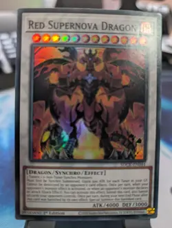 YuGiOh! Red Supernova Dragon SDCK-EN044 Super Rare 1st Ed - Image 1
