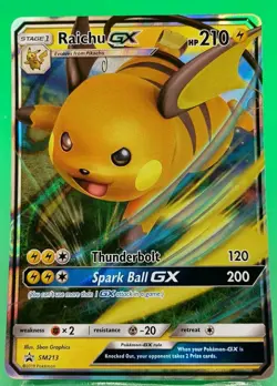 Raichu GX SM213 - NM Promo Rare Pokemon Card - Image 1