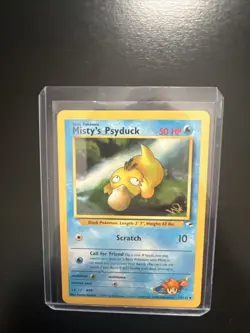 Pokemon Promo Card, Misty's Psyduck, W Stamped, 54/132, Vintage 2000, NM - Image 1