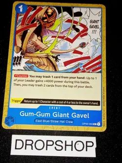 CARTE ONE PIECE ANGLAISE OP03-055 GUM HUM GIANT GAVEL MINT OP03 ENGLISH CARD - Image 1
