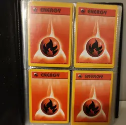 Pokemon Red Trading Card Fire Energy 98/102 - Image 1