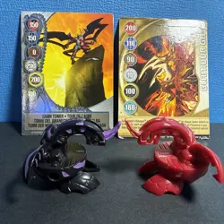Bakugan - B1 Dragonoids - 2 Pyrus & Darkus - Classic OG Battle Brawlers + 2 Card - Image 1
