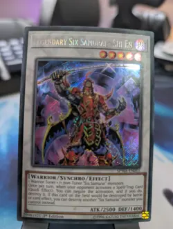 YuGiOh! Legendary Six Samurai - Shi En SPWA-EN011 Secret Rare 1st Ed - Image 1