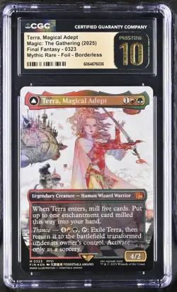 MTG Terra Magical Adept Borderless Final Fantasy Foil CGC 10 Pristine Black LBL - Image 1