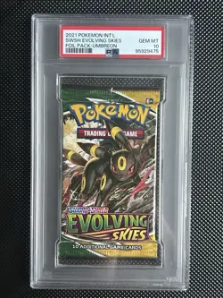 Pokemon Evolving Skies Umbreon Art Authentic Sealed Booster Pack PSA 10 - Image 1