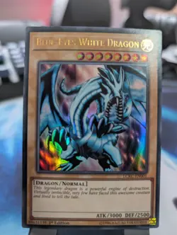 YuGiOh! Blue-Eyes White Dragon LCKC-EN001 Ultra Rare 1st Ed! - Image 1