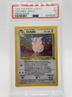 Pokemon PSA 5 EX 1999 Clefable Jungle Prerelease Holo 1/64 - Image 1