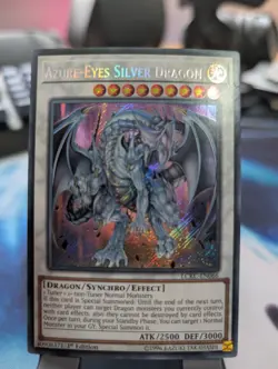 YuGiOh! Azure-Eyes Silver Dragon LCKC-EN066 Secret Rare 1st Ed - Image 1