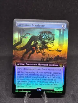 MTG Argentum Masticore 393 Phyrexia All Will Be One Extended Art Foil NM - Image 1