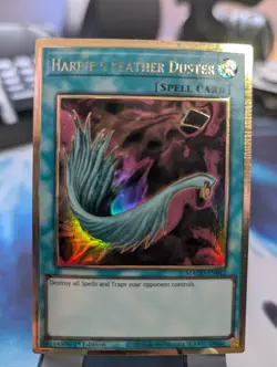 YuGiOh! Harpie's Feather Duster MAGO-EN042 Gold Rare 1st Ed - Image 1