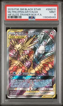 2019 Pokemon Moltres & Zapdos & Articuno GX Holo #SM210 PSA 9 - Image 1