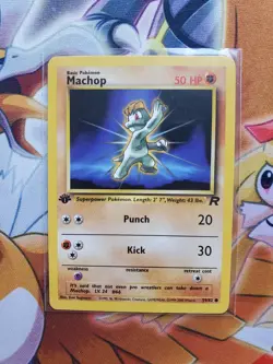 Machop 59/82 Team Rocket 1st Edition Fighting Common WOTC Vintage Pokemon TCG - Image 1