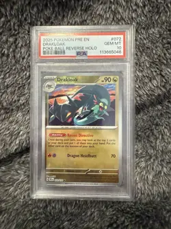 2025 POKEMON PRISMATIC EVOLUTIONS MASTER BALL REVERSE HOLO DRAKLOAK PSA 10 - Image 1