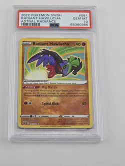 2022 Pokemon SWSH Astral Radiance #081 Radiant Hawlucha PSA 10 GEM MINT - Image 1