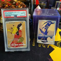 2021 Pokemon JPN S-P Stamp Box #227 Pikachu FA - PSA 10 + Cramorant 226/S-P - Image 1