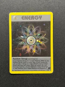 Pokemon Card Rainbow Energy 17/82 Holo Team Rocket Set Played - Image 1