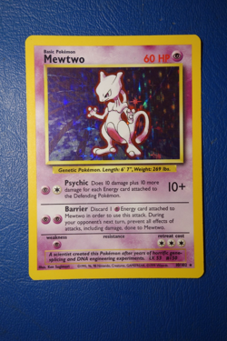Pokemon TCG Mewtwo Base Set Holo Unlimited Rare Card 10/102 1999 Ungraded - Image 1