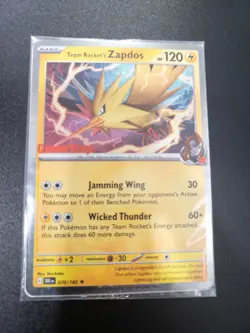 Pokemon TCG Team Rockets Zapdos GameStop Promo, Sealed - Image 1