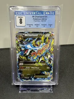 2014 POKEMON XY FLASHFIRE #69 MEGA M CHARIZARD EX CGC 8 GRADED CARD M9 - Image 1