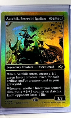 2025 MTG Magic The Gathering Aetherdrift First Place Foil Aatchik Emerald Radian - Image 1