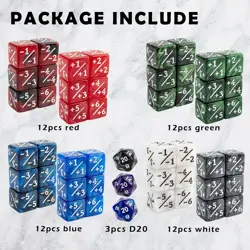 51 Pieces MTG Counter Dice Plus 1 Life Counters +1/+1 Tokens 6 Sided Dice Set fo - Image 3