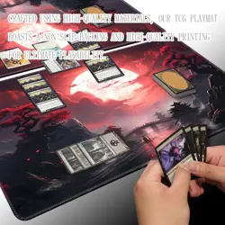 Board Game 14x24in MTG Playmat Compatible for OCG CCG RPG TCG Playmats (Blood Mo - Image 4