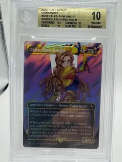 Celes, Rune Knight (Borderless) (Surge Foil) MTG Final Fantasy Foil BGS 10 Prist - Image 1