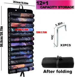 Playmat Holder, Playmat Tube Storage Bag for MTG with 2 Hooks, Fits 12+1 Game Ma - Image 2