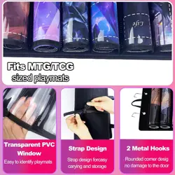 Playmat Holder, Playmat Tube Storage Bag for MTG with 2 Hooks, Fits 12+1 Game Ma - Image 4