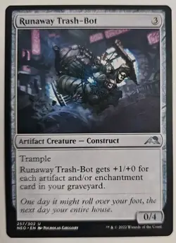 MTG Magic The Gathering Card Runaway Trash-Bot Artifact Creature Construct NEO - Image 1