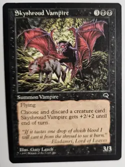MTG Magic The Gathering Card Skyshroud Vampire Summon Vampire Black Tempest 1997 - Image 1