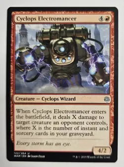 MTG Magic The Gathering Card Cyclops Electromancer Creature Cyclops Wizard Red - Image 1