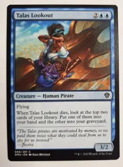 MTG Magic The Gathering Card Talas Lookout Creature Human Pirate Blue DMU 2022 - Image 1