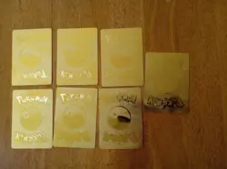 Pokemon Pikachu Set Of 7 Tag Cosplay Gold Foil Fan Art Cards - Image 5