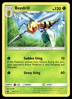 Beedrill SM - Crimson Invasion 3/111 MP Pokemon TCG | Buy 10 Get 10 Free - Image 1