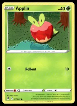 Applin SWSH07: Evolving Skies 017/203 MP Pokemon TCG | Buy 10 Get 10 Free - Image 1