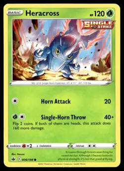 Heracross SWSH06: Chilling Reign 006/198 MP Pokemon TCG | Buy 10 Get 10 Free - Image 1
