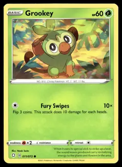 Grookey Shining Fates 011/072 MP Pokemon TCG | Buy 10 Get 10 Free - Image 1