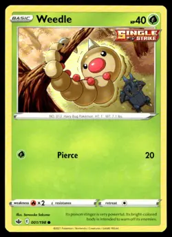 Weedle SWSH06: Chilling Reign 001/198 MP Pokemon TCG | Buy 10 Get 10 Free - Image 1