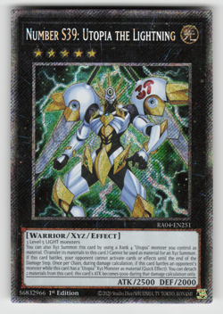 Number S39: Utopia the Lightning Yugioh RA04-EN251 Platinum Secret Rare PSR NM - Image 1