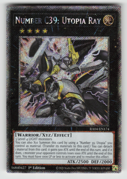 Number C39: Utopia Ray Yugioh RA04-EN174 Platinum Secret Rare PSR NM - Image 1