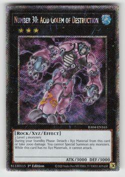 Number 30: Acid Golem of Destruction Yugioh RA04-EN165 Platinum Secret Rare PSR - Image 1