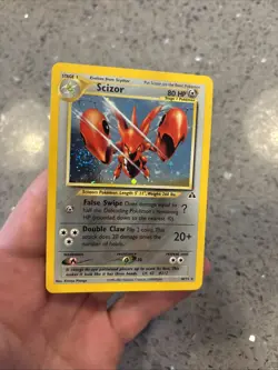 Pokemon SCIZOR Card NEO DISCOVERY Set 10/75 Holo Rare Lightly Played *SWIRL* - Image 3